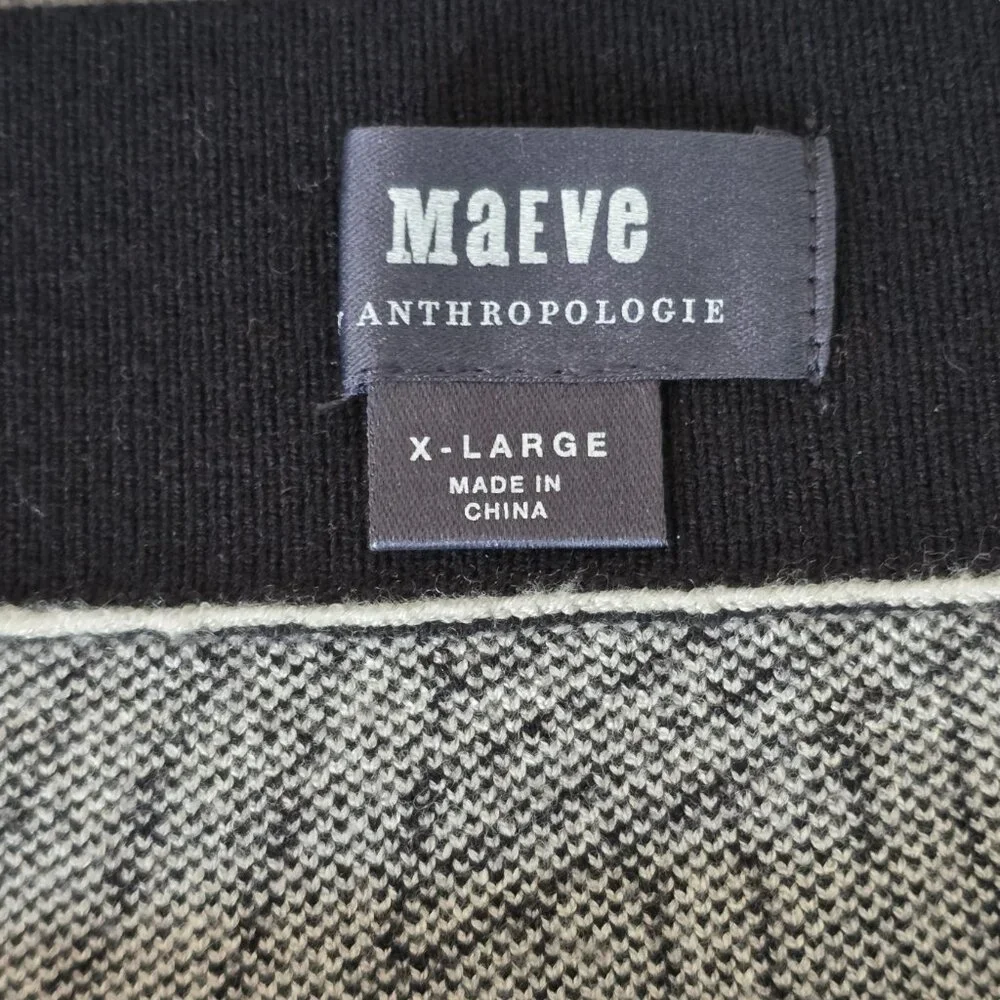 Maeve by Anthropologie White & Black Abstract Woven Print Skirt Size XL NWT - Picture 5 of 10